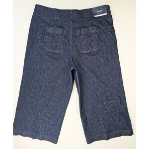 Spanx Size XL Womens Petit Wide Leg Pullup Zero Waistband Crop Indigo Jeans NWT